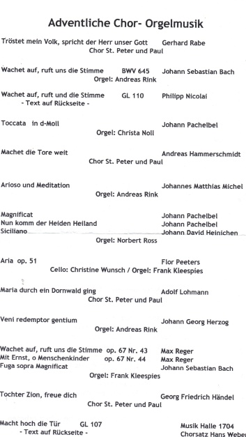 Organistenkonzert 2000 mit Chor